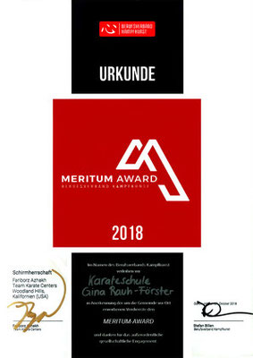 Award der Kampfkunstschule 2018