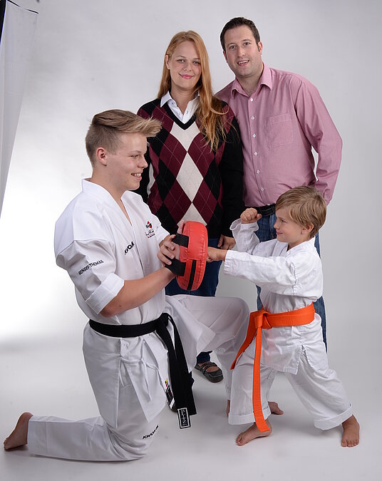 Familie Steitz/Fascher beim Footoshooting in Aktion