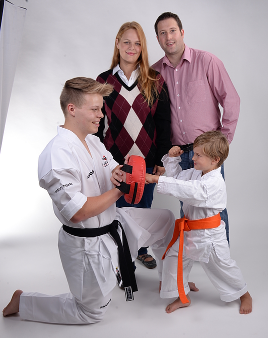 Familie Steitz/Fascher beim Footoshooting in Aktion